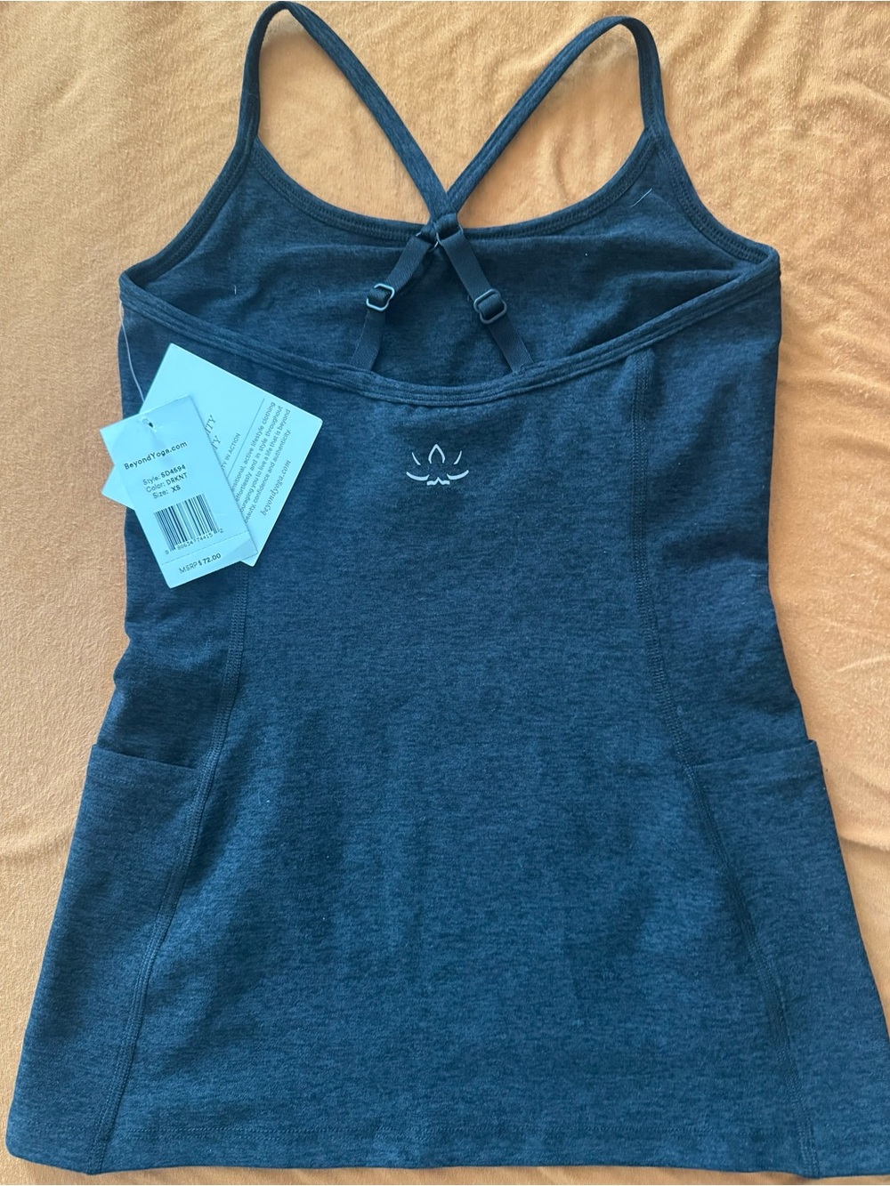 Beyond Yoga Dark Grey Cross-Back Camisole Tank - Picture 2 of 4